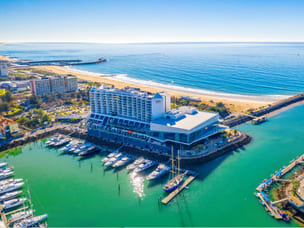 Beach landscape captured by a drone of the Vilamoura resort in Portugal, hosting Awin’s Global ThinkTank 2025
