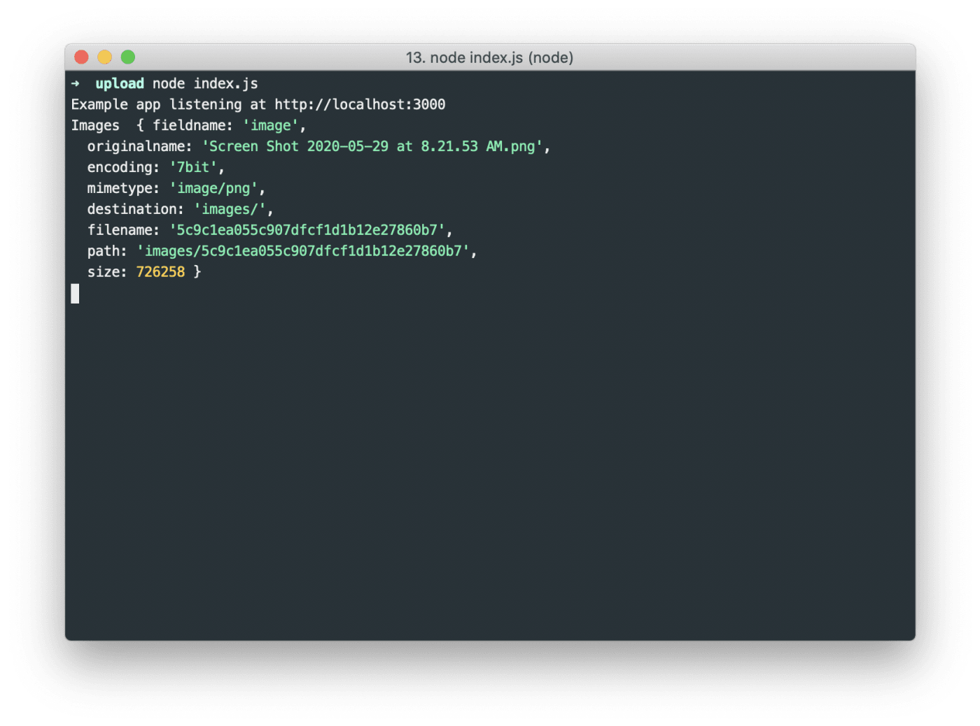 node upload