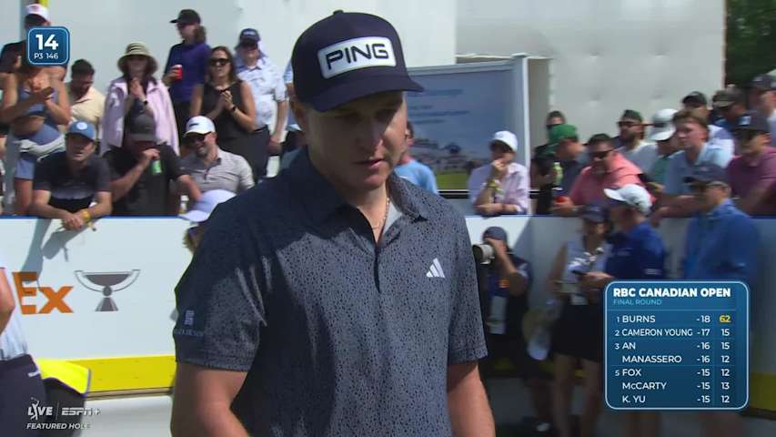 Matt McCarty sinks a 23-foot birdie putt on No. 14 at RBC Canadian