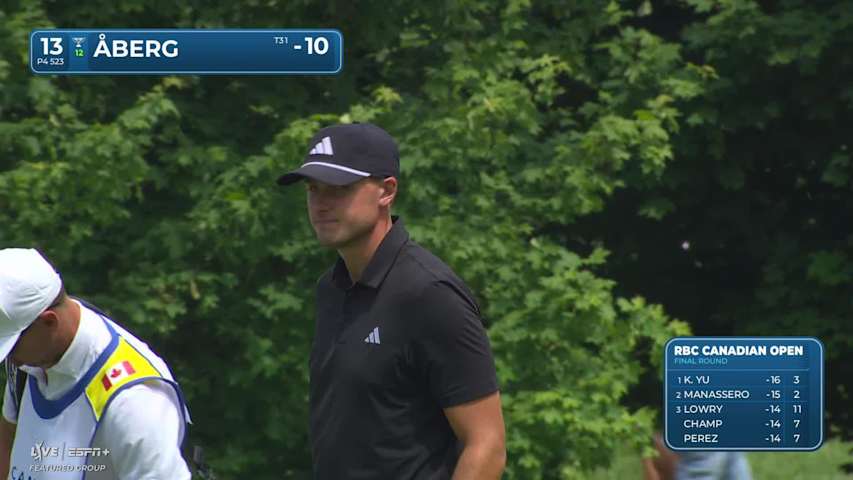 Ludvig Åberg goes flag-hunting to set up birdie at RBC Canadian