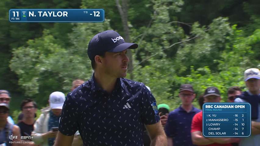 Nick Taylor sinks a 24-foot birdie putt on No. 11 at RBC Canadian