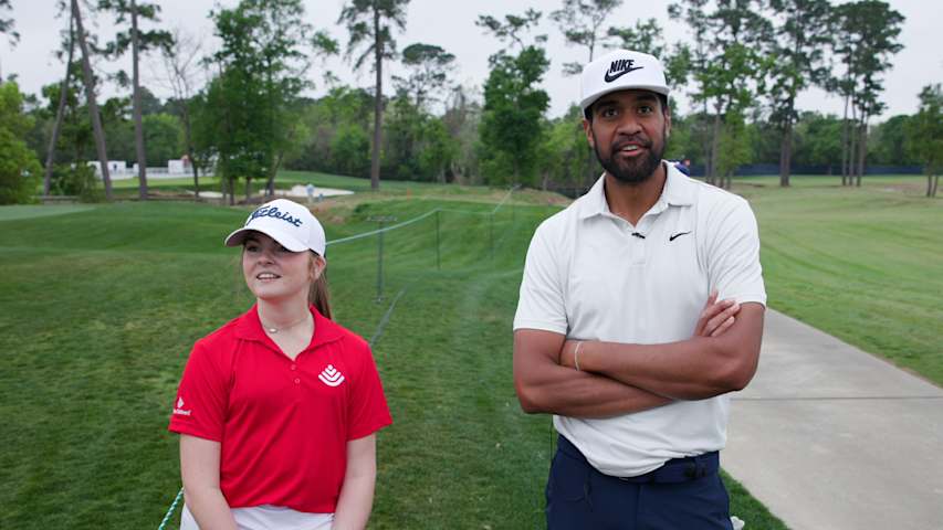 Tony Finau surprises former Texas Children’s patient Laurel before Texas Children’s Houston Open