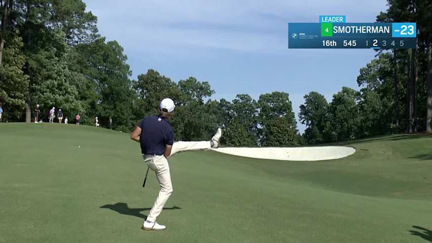Austin Smotherman makes birdie on No. 16 at BMW Charity Pro-Am